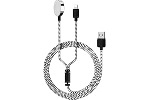 URBBALUME 2 w 1 ładowarka zegarka, bezprzewodowa stacja ładowania zegarka, ładowarka magnetyczna do iWatch, 1.2 metr kabel ładowania kompatybilny z Watch Series 9/8/7/6/5/4/3/2/1/Ultra 2/Ultra/SE