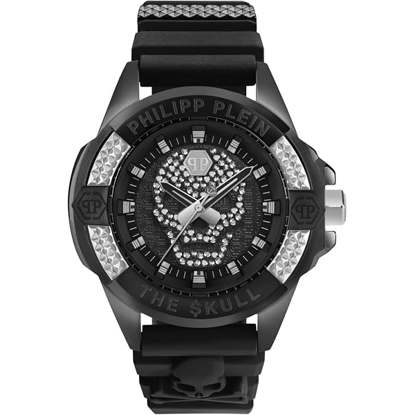 Philipp Plein Orologio Da Uomo Lusso PWHAA1822, Grigio Mimetico, Cassa 42mm Acciaio Nero, Cinturino Silicone