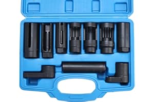 BOOMSTART 10tlg Lambdasonden Schlüssel Set, 22mm Lambdasonden Nuss, 3/8 "1/2" Nox Sonde Lambdasonde Werkzeug Steckschlüssel für Demontage Lambdasonde Auto