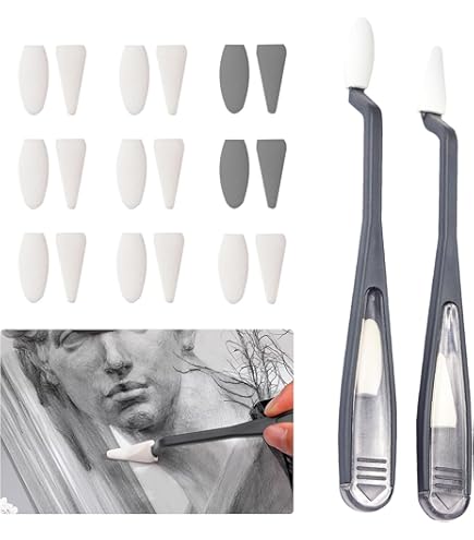 Kit Sfumino Per Disegno - 4 Penne Con 40 Testine Per Schizzi Artistici - Foto 11