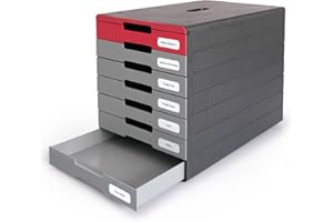 Durable cassettiera (Idealbox Pro) 7 cassetti, include etichette, antracite/blu, 776306