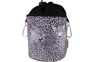 bellaCott Sac à Pinces à Linge Portable à Suspendre en Coton avec 2 mousquetons Solides, Fermeture à Cordon de Serrage, butée en métal pour Ranger Les Pinces à Linge