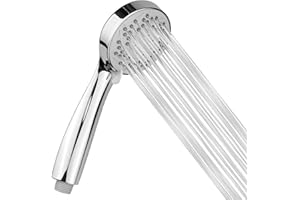 Pommeau de Douche Haute Pression, Markcco Pommeau de Douche Économie d’Eau avec 3 Modes de Jet, Poignée Ergonomique et Embout en Silicone Écologique, Chrome