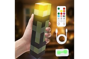 MEIKYING Wall Fackel Nachtlicht 28cm Craft Fackel Lampe mit Timer Fernsteuerbar 8 Farben Autochromatisch, Wiederaufladbar 3D Torch Lamp Nachttischlampe Kinder für Kinderzimmer Wohnzimmer Gaming Room Study Room