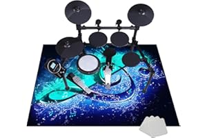 JaevKwzy Schlagzeug Teppich Schallschutzmatte - Drum Teppich Elektrisches Schlagzeug Antivibrationsmatten - rutschfeste Trommel Teppiche - Professioneller Schlagzeugteppich 200 x 160 cm