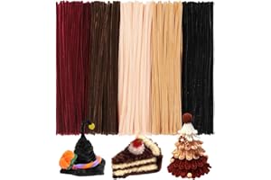 Tiehuoxia 200 PCS Pipe Cleaners, 5 Colors Pipe Cleaners for Crafts, Arts and Crafts Supplies for DIY, Decorations (Brown)