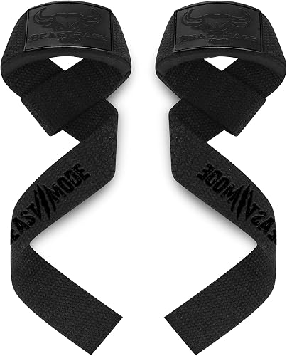 BEAST RAGE Correas de Levantamiento de Pesas con Soporte Acolchado para Las muñecas. Correas de Fitness de Gimnasio con agarr