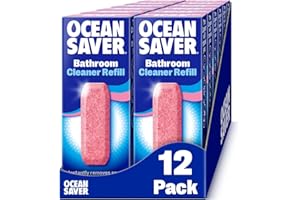 OceanSaver Eco Multi-Surface Bathroom Cleaner - 12x 750ml Refills | Powerful Just Add Water Toilet, Sink & Shower Watermark & Cleaning Spray | Plant Based, Plastic & Cruelty-Free | Pomegranate Scent