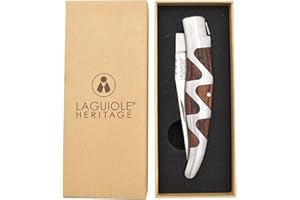 Laguiole Couteau de poche Coltelli Heritage - Manche en bois de zèbre - Couteau pliant en acier inoxydable - Design noble, inoxydable - 1 pièce - Idéal pour le plein air, le camping, idée cadeau