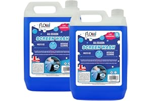 GENERIC Flow Blue 5:1 Concentrate Vehicle Screenwash | All Seasons Formula | Effective down to -5°C | Streak Free Finish (10 Litre)