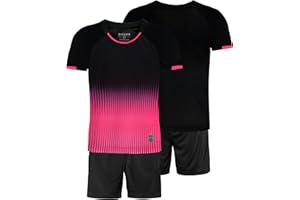 besbomig Koszulka Piłkarska dla Chłopców, Zestaw dla Dzieci, do treningu, odzież sportowa, krótkie rękawy, t-shirt i spodenki Soccer Uniforms