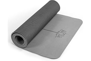 Marjar Yogamatte Rutschfest Gymnastikmatte TPE Fitnessmatte für Yoga Übungsmatte mit Tragegurt Sportmatte 183 cm x 61 cm x 0.6/0.8 cm