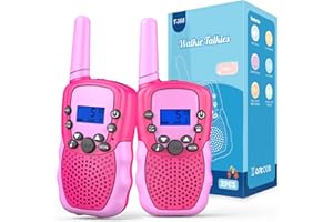 Walkie Talkie Kinder, Bakoherp Walkie Talkie für 3-12 Jahre alte Mädchen, Funkgerät Kinder mit 8 Kanäle, LED Taschenlampe, LCD Bildschirm und 3 Meilen Reichweite für Abenteuer, Camping, Wandern