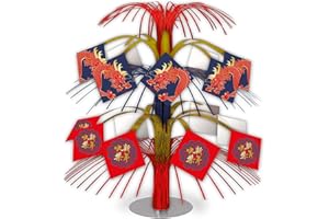 Amscan 9913291 - Lunar New Year Cascading Foil Table Centrepiece - 30cm,Blue