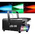 Zdcdy Fog Machine, 500W Portable Party Smoke Machine with Wireless Remote Control and Colorful LED Light, for Halloween, Christmas, Wedding, Stage Performance