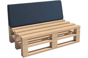 CHILLY PILLEY haus & garten Madera poduszki na palety, poduszki ogrodowe, nakładki na palety, poduszki (poduszki na oparcie 120 x 40 x 10/20, niebieskie)