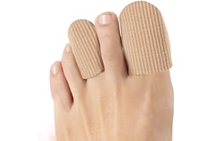 Welnove Zehenkappen, geschlossene Zehen, Stoff-Protektoren mit Gel-Futter, verhindern Schmerzlinderung bei Hühneraugen, Blasen und eingewachsenen Zehennägeln (Größe L + Größe M)