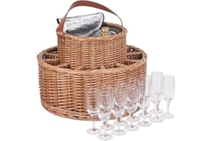 Red Hamper Green Tweed Chilled Wicker Garden Party Basket