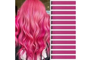 JOOCEEBABY Extension Capelli Colorati Con Clip Rosa rosso 12 pezzi 22 pollici Lungo Dritto Sintetiche Resistenti al Calore per Bambini Ragazze Donne Festival Feste Halloween Cosplay