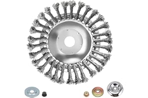 SSEHCWAN Szczotka do chwastów, kosa spalinowa, 8 cali, szczotka do dzikich ziół, szczotka druciana, w zestawie akcesoria montażowe średnica 200 mm, otwór 25,4 mm