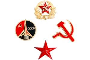 ETERSPR 4 Piezas Broche, Pin Rstrella Dímbolo, Rstrella Hoz y Martillo Emblema, para Ropa Bolsas Chaquetas Accesorios de Joyería