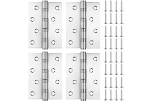 YILUXMYYXGS Lot de 4 charnières de porte robustes de 100 mm, charnières à roulement à billes, charnières de portail en acier inoxydable pour portails en bois, armoires, charnières de porte intérieures extérieures