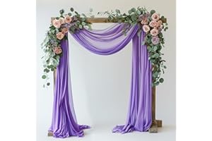 Wokceer Tissu drapé violet lavande pour arche de mariage - 72,9 cm x 6,1 m - Pour mariage, tonnelle, cérémonie