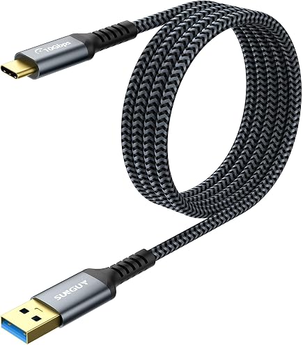 CABBRIX USB-C Kabel 90° Gewinkelt – 1,5 M, Geflochten, Schnellladefähig, Für Gaming & Auto