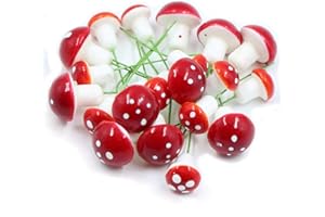 fuxunamz Setas de Jardín, 20 Unidades (10x 2,5cm, 10x 1,7 cm), Mini Setas de para Decoración de Jardín, Macetas, Estatua de maceteros, Decoración de jardín, de Mesa.