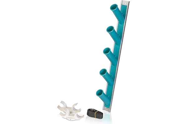 Gre BHM5 - Support Mural métallique pour 5 Accessoires de Nettoyage. Optimise l'espace.