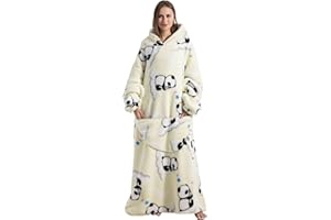 Pterygoid Couverture à Capuche surdimensionnée- Plaid Polaire Chaud avec Manches, avec Grande Poche et Capuche Large, Pull Plaid Douillet pour Adulte, Cadeau Hiver cocooning