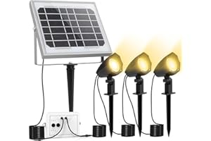 CLV Solar Spotlights Outdoor Garden, Solar Powered Garden Light 3 in 1 IP66 Waterproof Solar Landscape Spotlights with Remote for Garden, Lawn, Patio, Solar Garden Floodlight 2700K/4000K/6000K