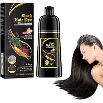 Dyceittdia Haarfärbeshampoo – Sofortige Farbe, 500ml, Natürliches Schwarz, Pflegt & Deckt Graue Haare Ab