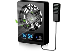Sonhomay Lüftungsventilator für Reptiliengehege, Geschwindigkeit, einstellbar, Luftfeuchtigkeit, Ventilator, Gehäuse, Feuchtigkeitskontrolle, Luftentfeuchter für Regenwald, Terrarium, Vivarium,