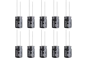 ALLECIN Kondensatoren 100uF 63V Elkos Kondensator 100μF 63Volt Aluminium Elektrolytkondensator 8x12MM Electrolytic Capacitors 100 uF MFD 105°C (Packung mit 10 Stück)
