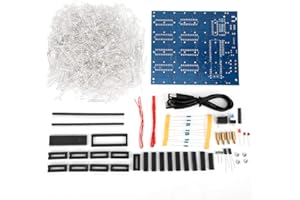 CCYLEZ Kit de Bricolage Cube LED 3D, 8 x 8 x 8 cm Cube 3D PCB LED Kit de Bricolage Kit électronique pour Cadeaux créatifs Manuel Passionné d'assemblage électronique