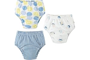 Yealoo Lot de 3 Culotte d'apprentissage en Coton pour Garçon, Lavable et Réutilisable, pour l'Entraînement à la Propreté, pour Les Enfants de 1 à 3 Ans