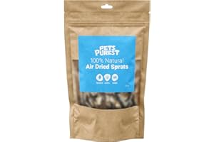 Pets Purest Sprats Dog Treats & Cat Snack - 100% Natural Air-Dried Fish Treat for Dogs, Puppy, Cats, Kitten & Senior. Pure Healthy Grain, Gluten & Lactose Free Hypoallergenic Raw Pet Food (100g)