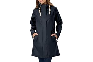 EnduaReve Regenmantel Damen Übergangsjacke PU Wasserdicht Frauen Regenjacke Lang Parka Regenparka mit Kapuze Outdoor