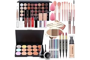 Professional Trucchi Donna Offerta, MKNZOME 32 pezzi Set Trucchi Make Up Completo con Trousse Trucchi regalo di Natale palette ombretti professionali Rossetti Makeup Fondotinta Correttore