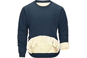 TOMEEK Sweat Homme Polaire Col Rond Pullover Chaud à Manches Longues Sweatshirt Hiver Thermique Pull avec Doublure Coton Couleur Unie Casual Sport