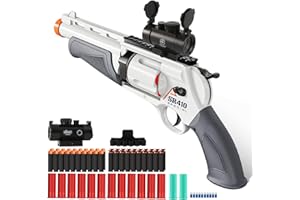 RuiDaXiang Pistolet Jouet, Pistolet de tir, Blasters en Mousse EVA et Roue de rechargement pour Les Jeux d'intérieur et d'extérieur (Gris)