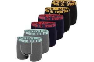 riverso Bokserki męskie RIVJonny zestaw 6 sztuk, basic, rozciągliwe, bielizna retro, bawełna, czarne, szare, niebieskie, białe, zielone, czerwone, pomarańczowe, żółte, S M L XL XXL 3XL 4XL 5XL