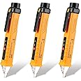 MAKINGTEC 3 Pcs Non-Contact Voltage Meter Tester AC 12-1000V Voltage Detector Buzzer Alarm Electrical Testing Led Flashlight Wire Tester Electrical Tool Battery Powered Tester Pen