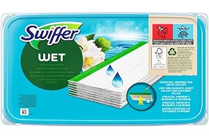 Fuktiga golvdukar för Swiffer golvmopp med Morning Fresh doft 24 våtservetter, för snabb och enkel rengöring