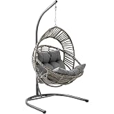 Capri Swing Nobel Tekli Rattan Bah&ccedil;e Balkon Salıncağı Gri