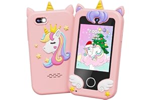 UCIDCI Kids Smart Phone Toys for Girls Ages 3-7 with Dual Camera - Toddler Phone Toys with Learning Games, Travel Toys with MP3 Music Player for Christmas, Birthday Gifts for 3 4 5 6 7 Year Old Boys