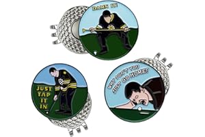 LuxSuki 3-Pack Golf Ball Markers with Magnetic Hat Clip, Happy-Gilmore Golf Marker for Hats, Gloves, Bags, Golf Accessories