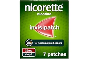 Nicorette InvisiPatch, Nicotine Patches Step 1, 25mg, 7 Nicotine Patches, Effective and discreet Stop Smoking and Stop Vaping Aid, to Beat Cravings & Withdrawal Symptoms (Quit Smoking or Vaping)