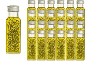 ‎HOCZ hocz 24x leere Glasflaschen 100ml Schraubverschluss Silber Eckig - kleine Flaschen zum Befüllen mit Deckel - für Saft, Getränke, Likör, Öl, Saucen - 24 Stück, Maraska